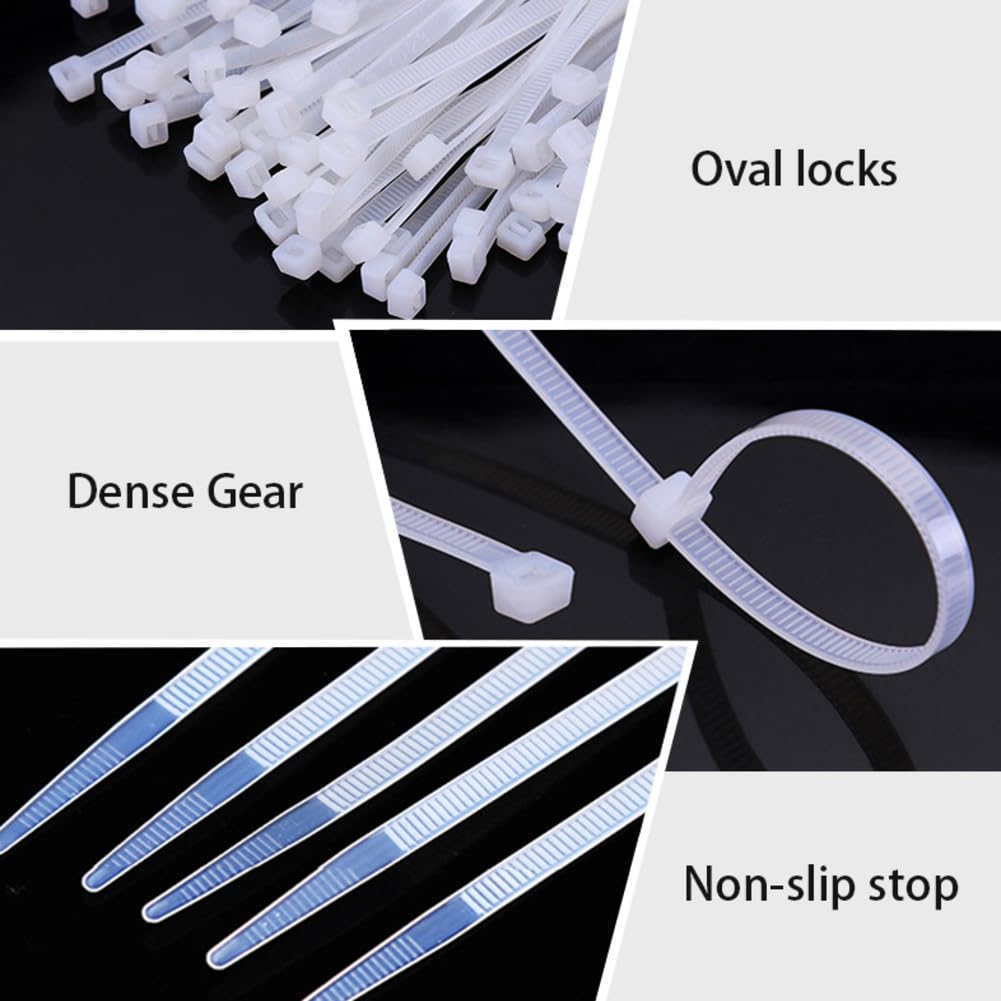 Kabelbinder 100 Stück Selbsthemmend Kabelbinder Nylon Kunststoff Selbstsichernder Multifunktionaler Kabel Klettband Kabelklett Kann im Innen und Außenbereich Verwendet Kabelmanagement