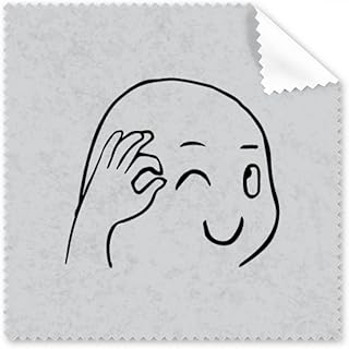 OK Gestures Cute Wink Black Happy Cleaning Cloth Phone Screen Glasses Cleaner 5pcs