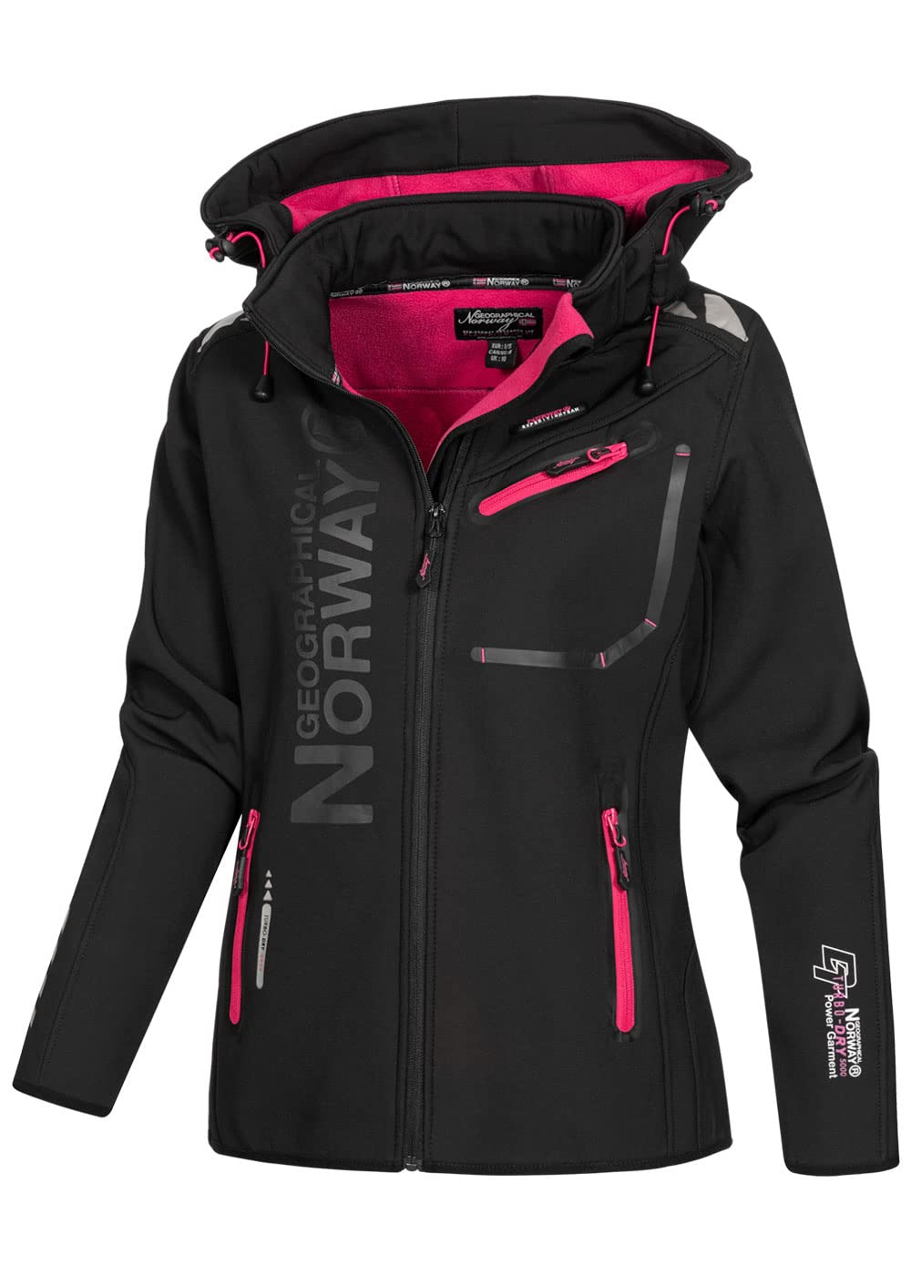 Geographical Norway Donna Softshell Giacca Esterna Romantic Turbo-Dry Cappuccio Staccabile