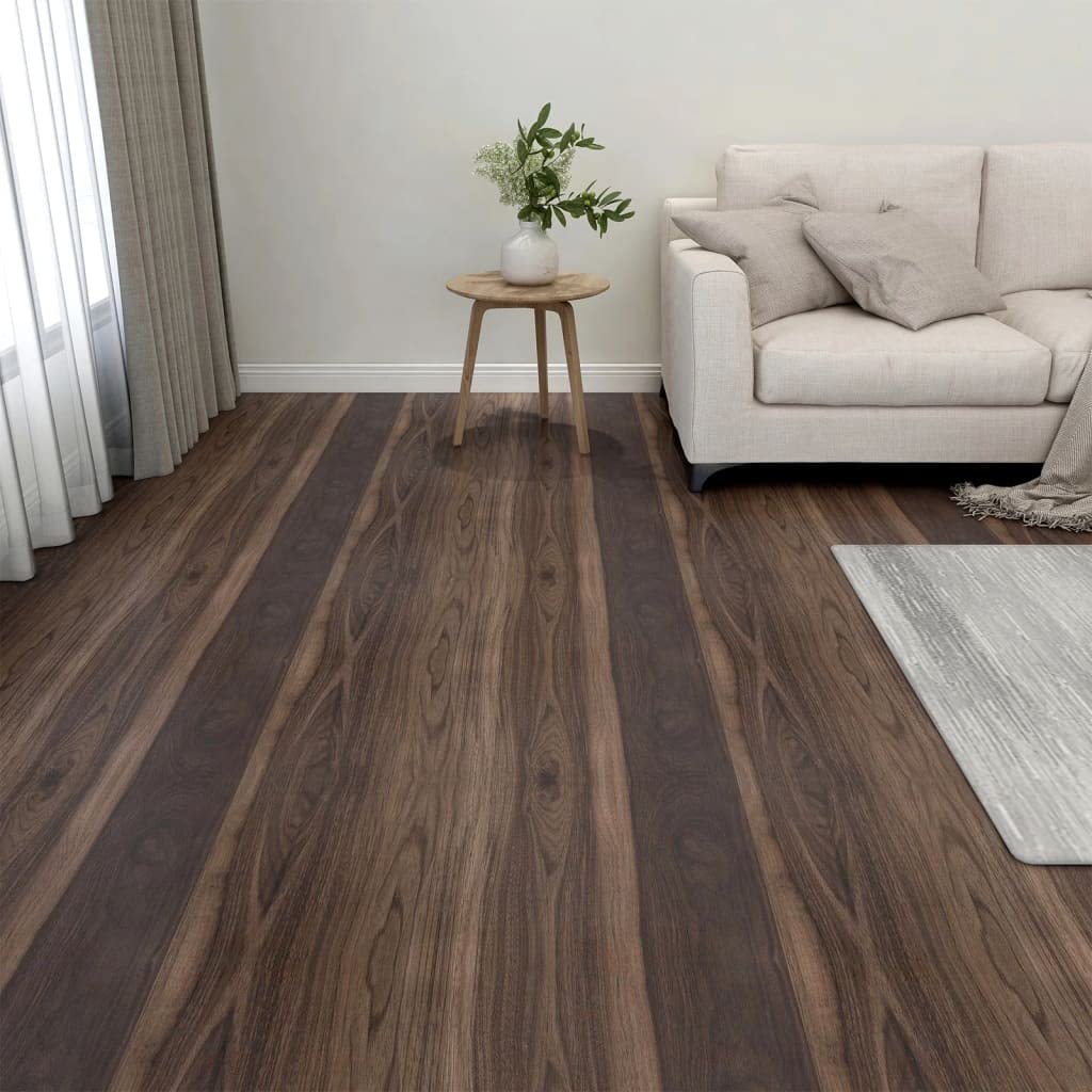 Materiały budowlane, wykładziny podłogowe i dywanSamoprzylepne deski podłogowe 20 szt. PVC 1,86 m² ciemnobrązowe