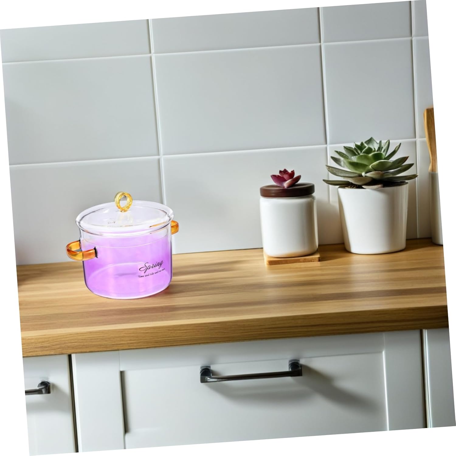 High Borosilicate Glass Stewpot with Lid Heat Resistant Clear Cooking Pot for Ramen Noodles Milk and Sauces Capacity for Stovetop Use