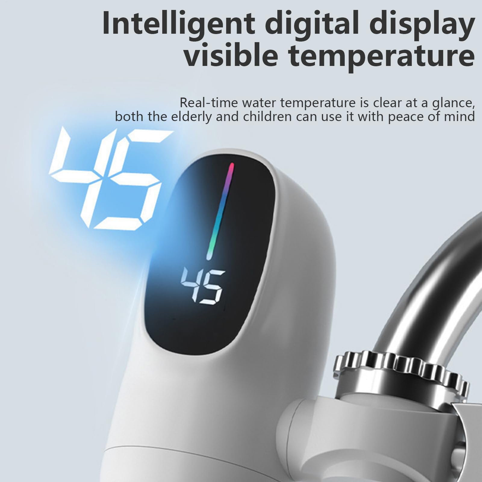 Robinet Pour Eau Chaude,Chauffe-Eau Instantané Sans Réservoir Avec Affichage Numérique À LED | Accessoires 3000W pour Salle de Bain Hôtel Camping-Car Cuisine Intérieur