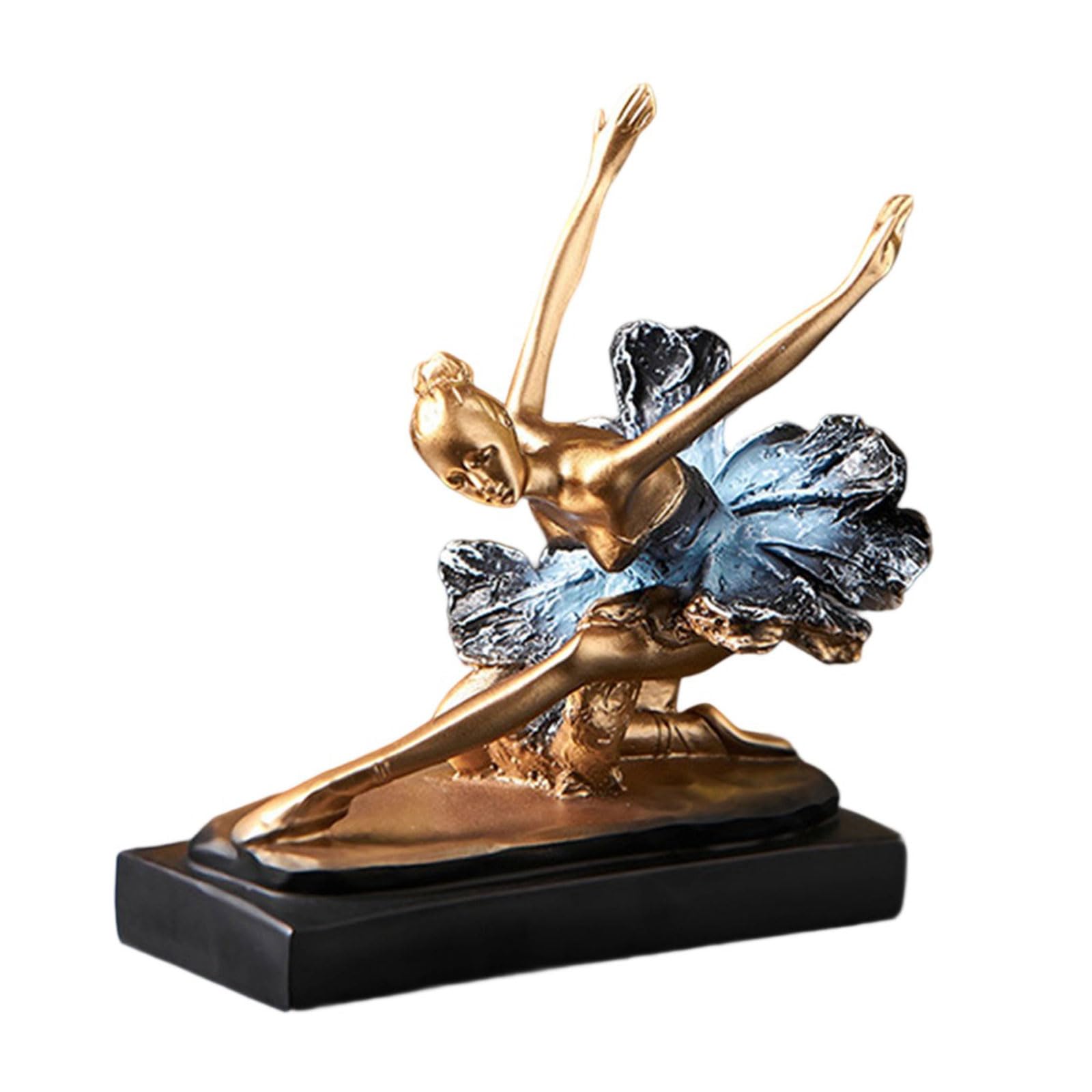 Qusinfc 3 Elegant Ballet Dancer Statue Resin Artwork for Desktop Living Room Display Home Accent Decoration