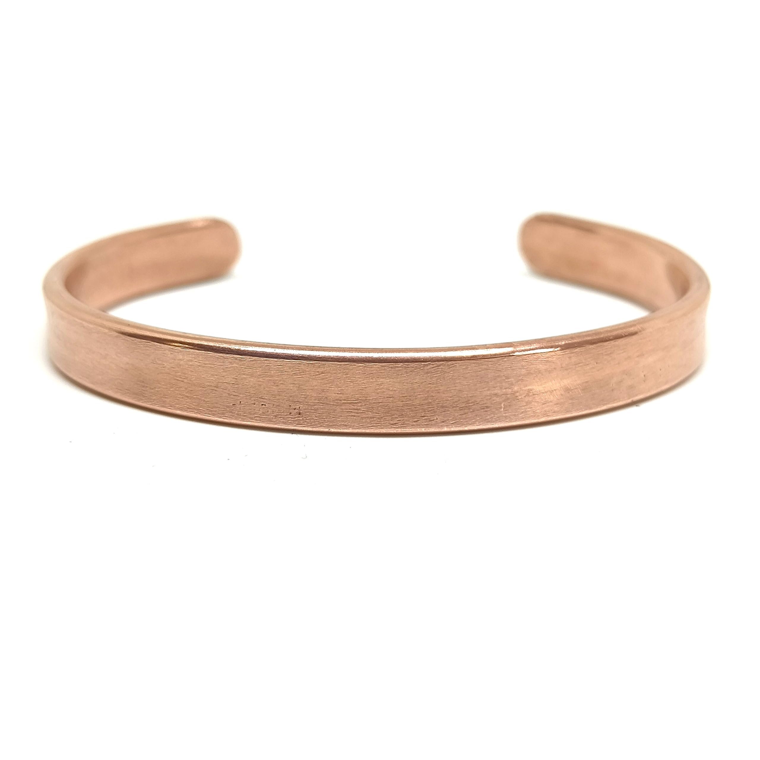 Handmade Pulsera de Cobre Hecha a Mano, 100% Cobre Puro, Joyería para Hombre, Brazalete de 8 mm, Regalo de Septimo Aniversario