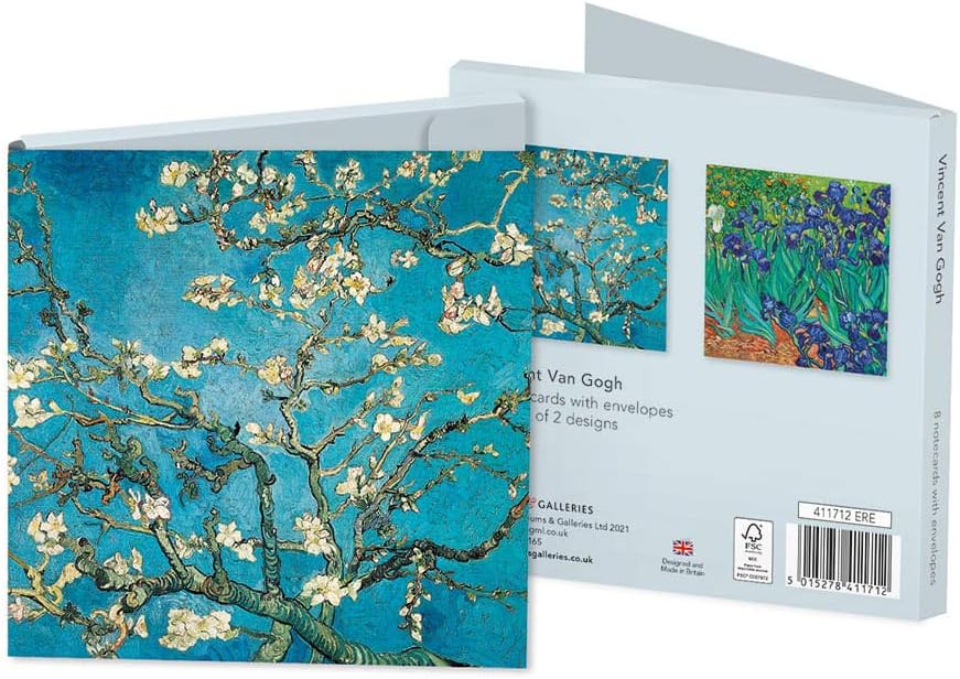 Museums & Galleries Pack of 8 Blank Notecards from Vincent Van Gogh Notecards 4 Each of 2 Designs