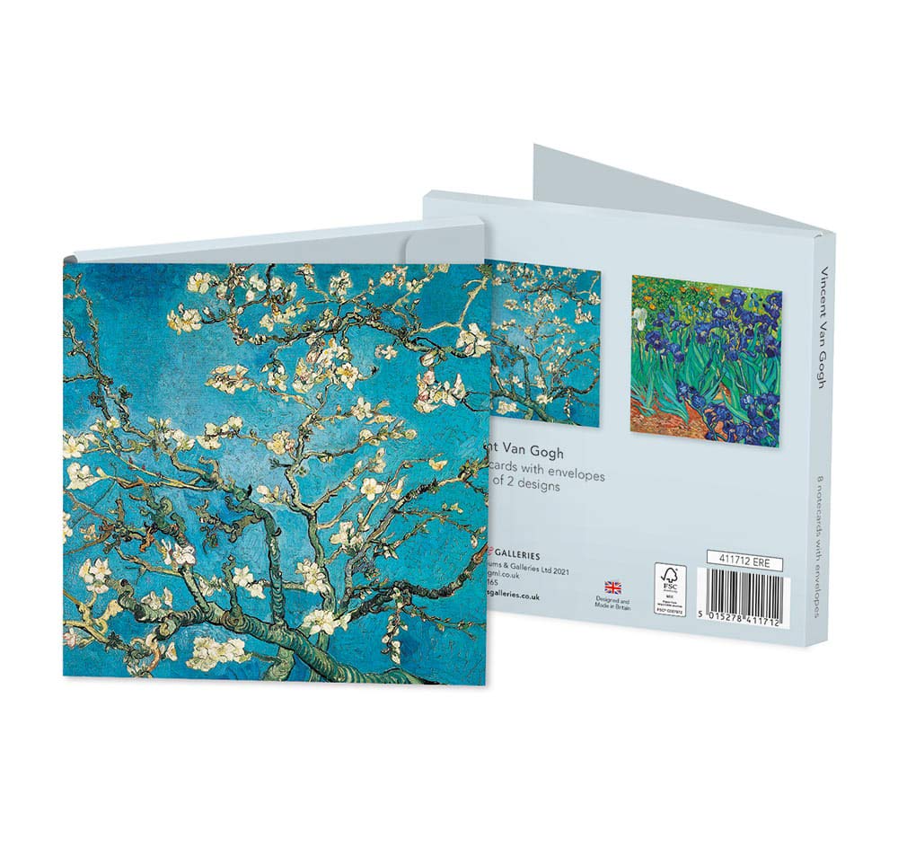 Pack of 8 Blank Notecards from - Vincent Van Gogh Notecards 4 Each of 2 Designs