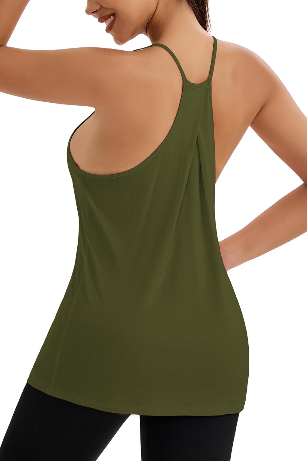 Bestisun Workout Athletic Yoga Tank Tops Spaghetti Strap Sports Gym Shirts for Women - Image 3