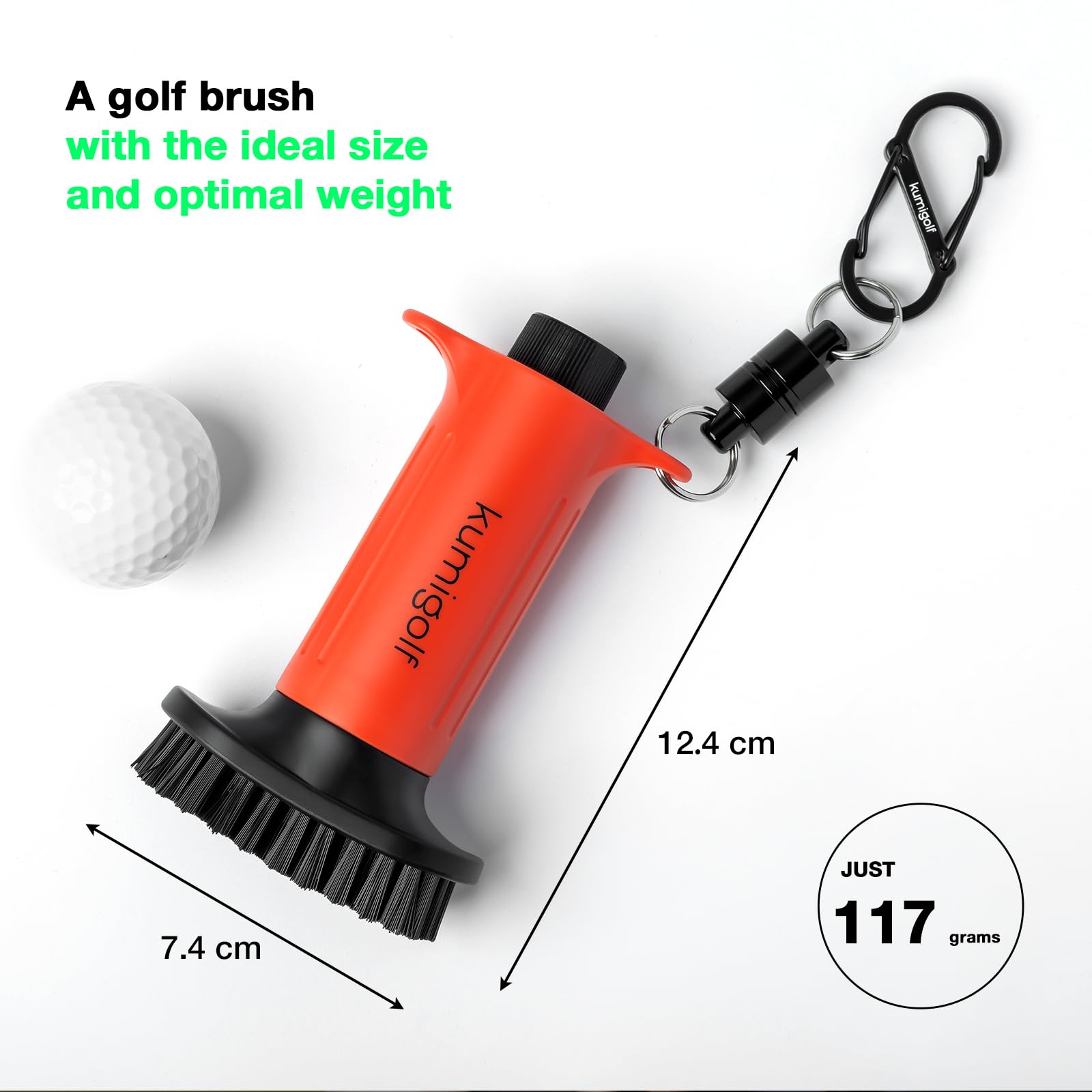 H3 szczotka do wody golfowej, funkcja spryskiwania i magnetyczne klipsy, szczotka do kijów golfowych, szczotka do czyszczenia klubu golfowego, wysokiej jakości i mocne włosie nylonowe do