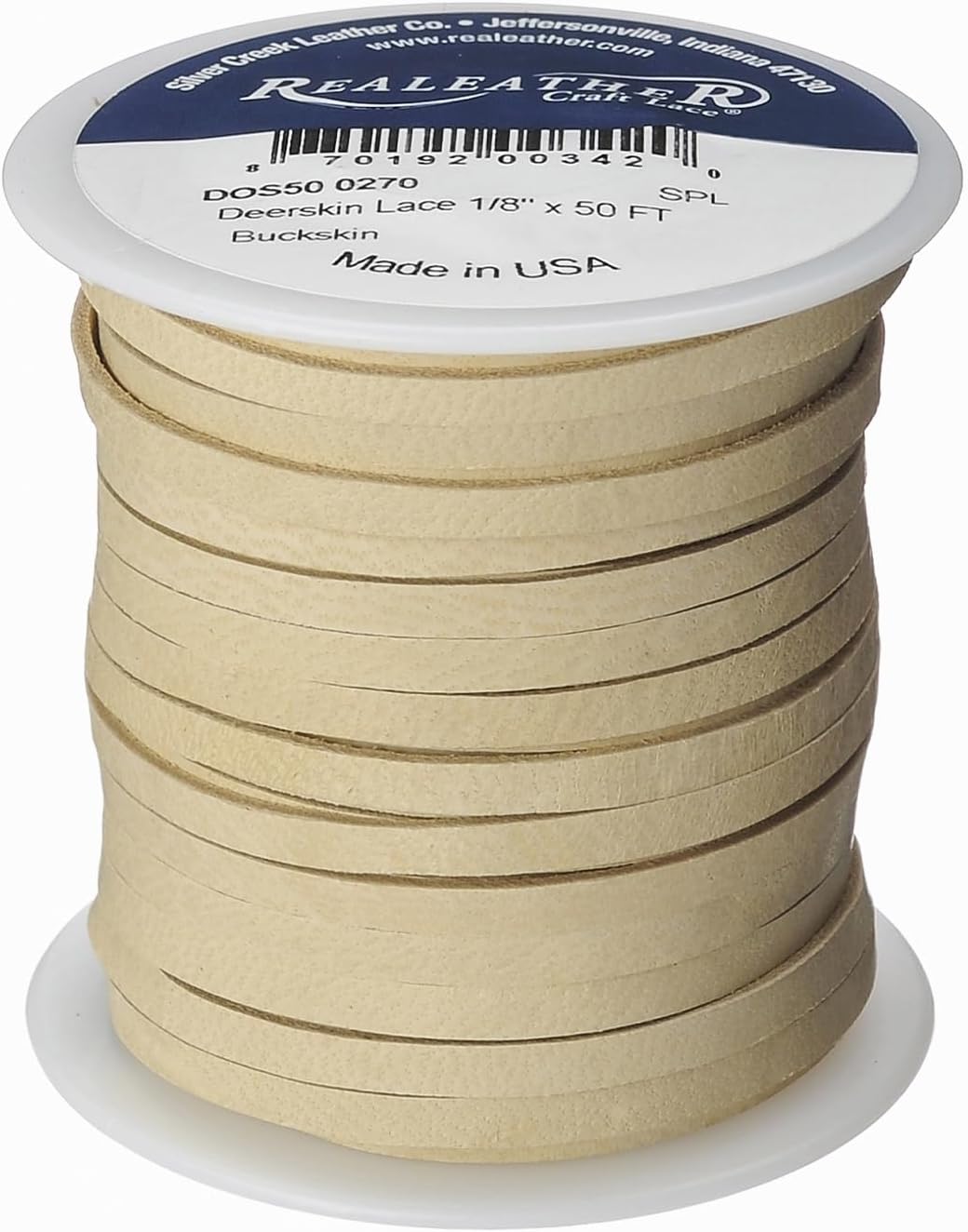 Silver Creek Leather Co Realeather DOS50-0207 Deerskin Leather Lace for Crafts and Jewelry Making, 1/8" x 50', Chocolate, 1-Spool