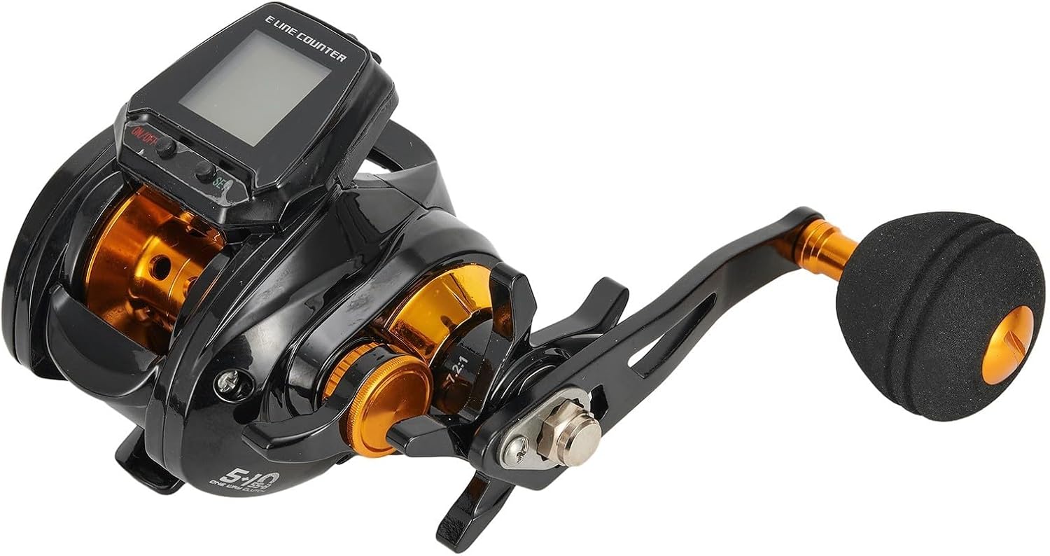 Digital Fishing Baitcasting Reel, 6.3:1 Gear Ratio Fishing Reel with Accurate Line Counter, Rechargeable Large Display Baitcaster Fishing Reel 10kg for Force Magnetic Brake - Right Hand