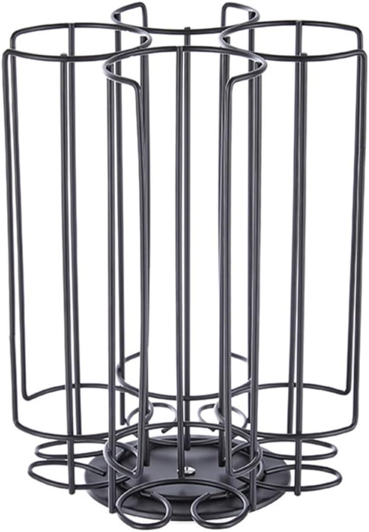 BESTOYARD Rotating Coffee Capsule Storage Rack 32 Slot Carbon Steel Black
