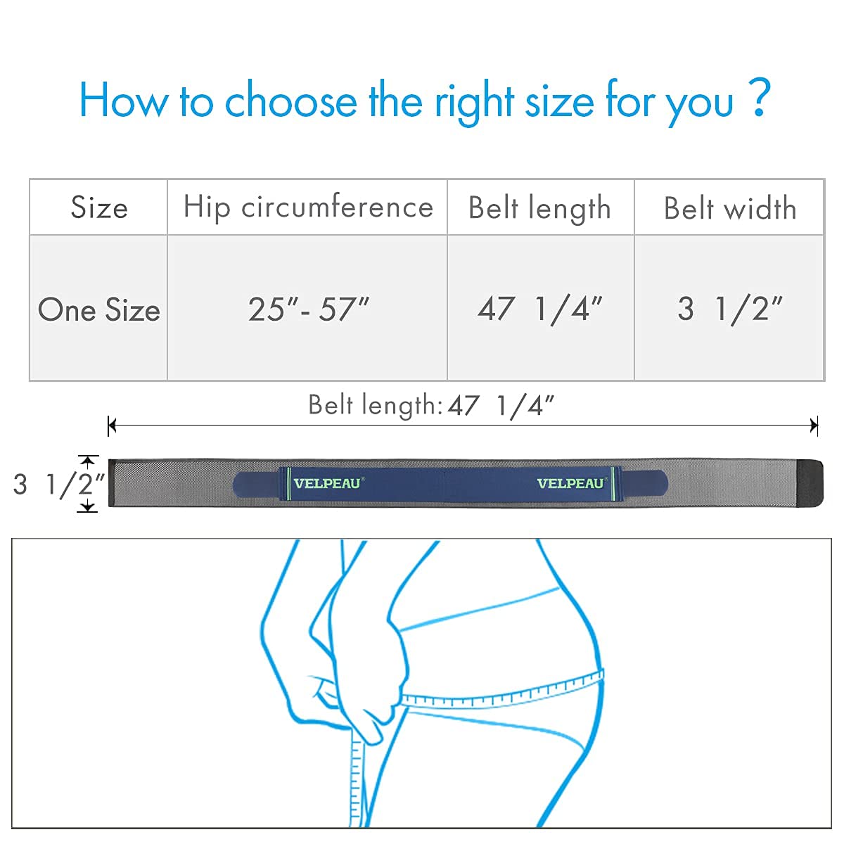 VELPEAU Sacroiliac Belt Pelvic Support Belt Pregnancy for Si Joint