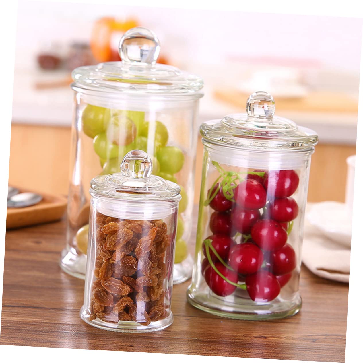 Mikinona Tarro de Almacenamiento de Alimentos de Vidrio Transparente 750 Ml, Recipiente Hermético Anti Humedad, Contenedor Multiusos para Cocina y Hogar, Adecuado para Cereales y Dulces