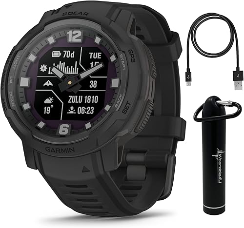 Wearable4U Garmin Instinct Crossover Solar Tactical Edition, reloj inteligente híbrido resistente, características tácticas, manos analógicas y