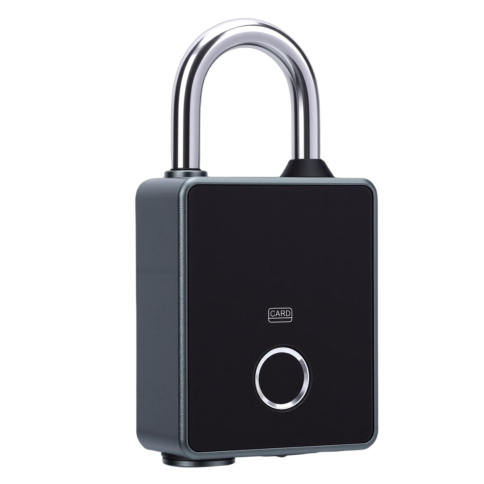Candado Inteligente con Huella Dactilar, 5 Formas de Desbloqueo, Control de Aplicación Bluetooth, Contraseña, Bloqueo NFC, Cerradura sin Llave de Acero Inoxidable a Prueba de Agua IP65,