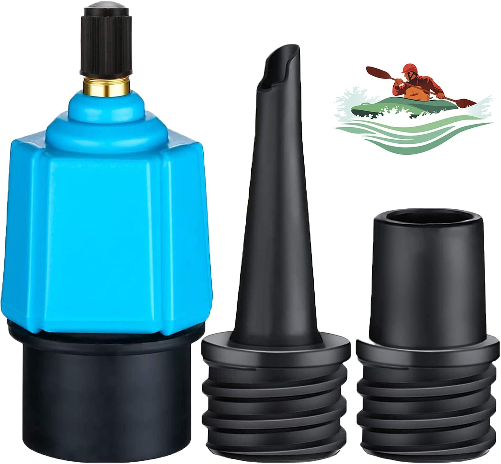 Acehome SUP Pump Adaptor, Universal Electric Air Pump Converter with 2 Air Valve Nozzles, Multifunctional Valve Adapter for Inflatable Bed/Boat, Paddling Pool, Swimming Ring, Water Raft