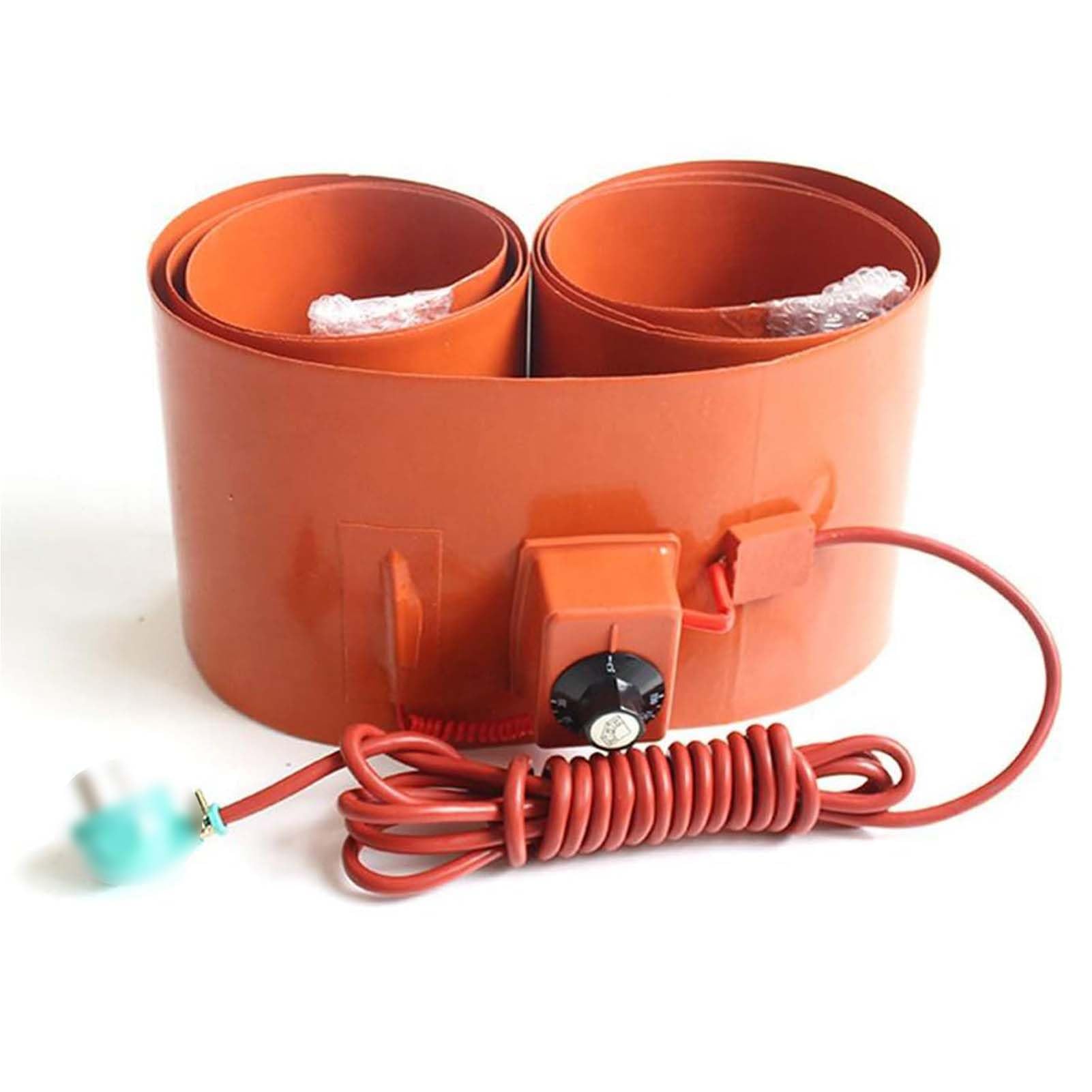 Grzejnik do beczek metalowych, Silikonowa podkładka grzewcza do bębnów i zbiorników z regulowanym regulatorem temperatury o wielu mocach(Knob,1500W)