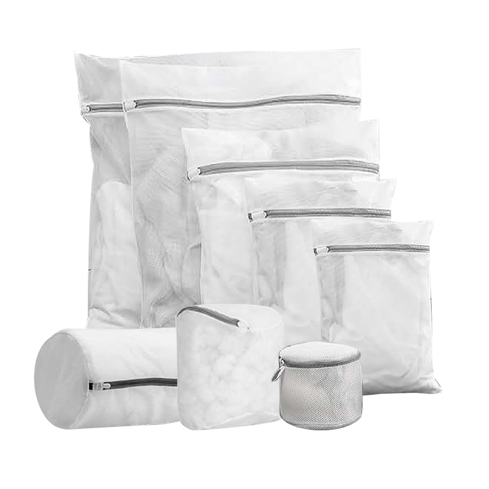 8Pcs Mesh Laundry Bags for Delicates, Premium Zipper, Travel Storage, Washing Bags for Shirts, Bras, Hosiery, Underwear, Lingerie. (Polyester)