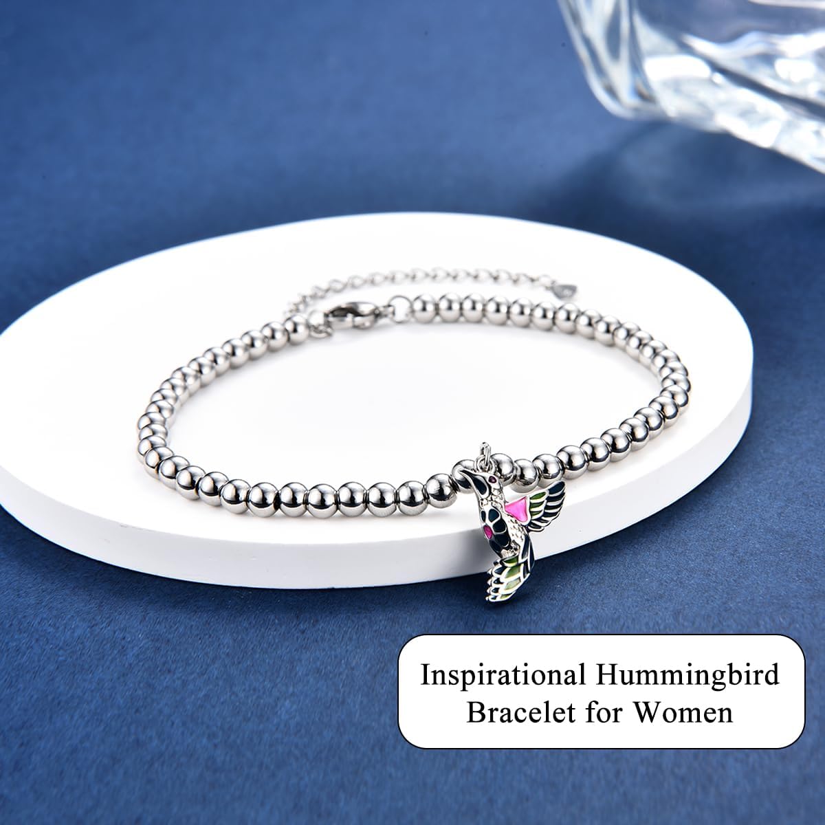 Hummingbird Gifts for Women Teen Girls Unique, Inspirational Hummingbird Bracelet Jewelry Decor with Quote Card, Christmas Birthday Gifts for Best Friends Bestie Sister - Image 2