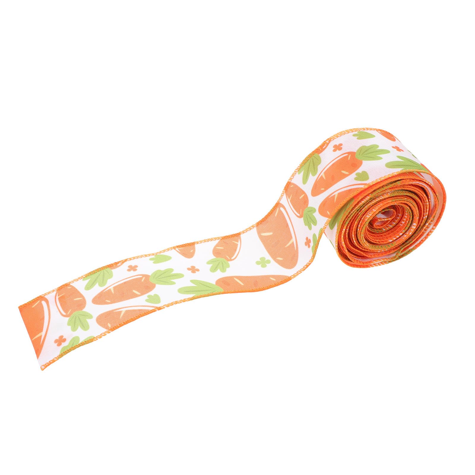 Tofficu 5 Stück Osterband mit Drahtkante aus Polyester und Eisen 6,35cm Breit Vielseitig Einsetzbares Schleifenband für Osterdekoration und Geschenkkörbe im Vintage Stil