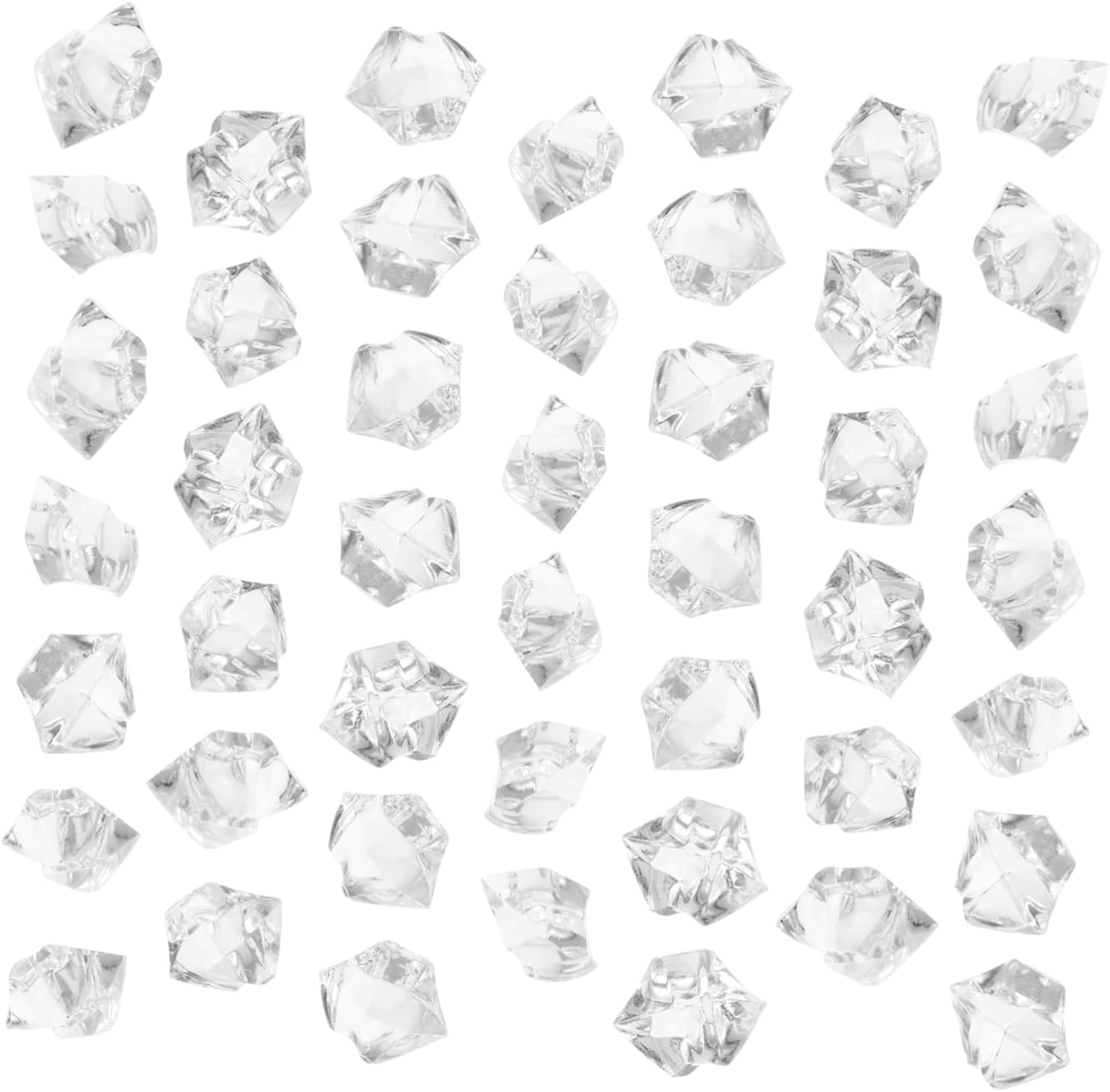 PRETYZOOM 600pcs Clear Plastic Realistic Faux Crushed for Candles Weddings Party Decorations Lightweight Water Rocks Transparent