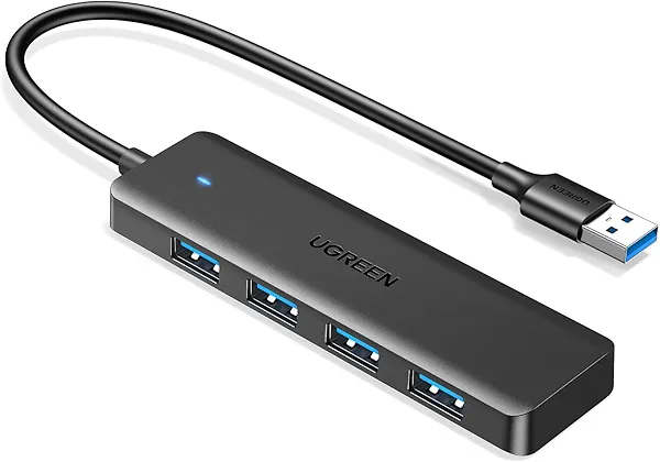 UGREEN USB 3.0 Hub, 4 Ports USB A Splitter Ultra-Slim USB Expander for Mouse, Keyboard, Flash Drive, U Disk, Printer Compatible with Laptop, Desktop PC, Xbox, PS5, and More ['0.5 feet']
