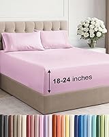 Vista 134 de Juego de sábanas de tamaño California king, transpirables, refrescantes, con esquinas extraprofundas de 18-24 pulgadas, de ajuste fácil