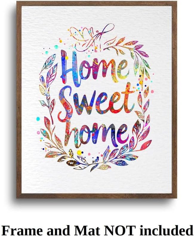 Dignovel Studios 11X14 Unframed Home Sweet Home Family Living Room Decor Watercolor Art Print Poster Wall Hanging DN998