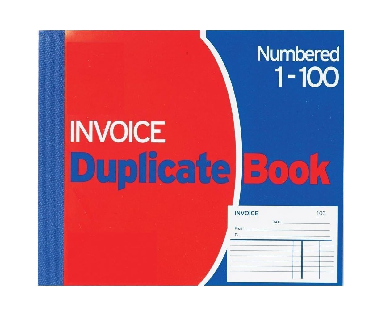 Evrite Invoice Duplicate Book - Numbered 1-100 with Index Sheet (105 x 127mm / 4 x 5 inches) - Single Book