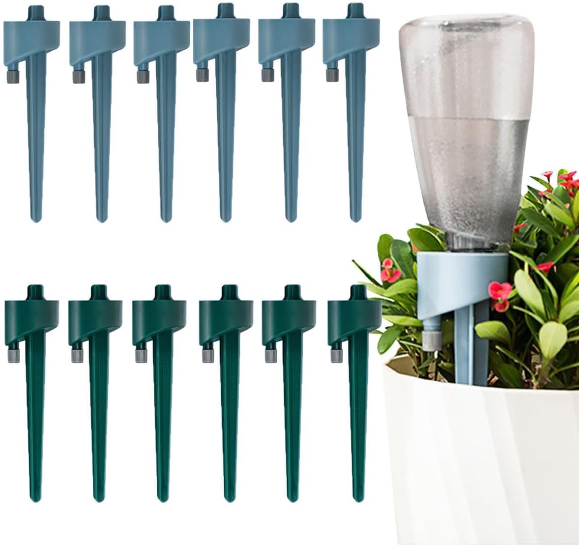 Self Watering Spikes,Pack of 5 - Adjustable Flow,Durable Irrigation System For Indoor And Outdoor Plants - Perfect For Home,Office,Garden - Vacation Plant Care Made Easy