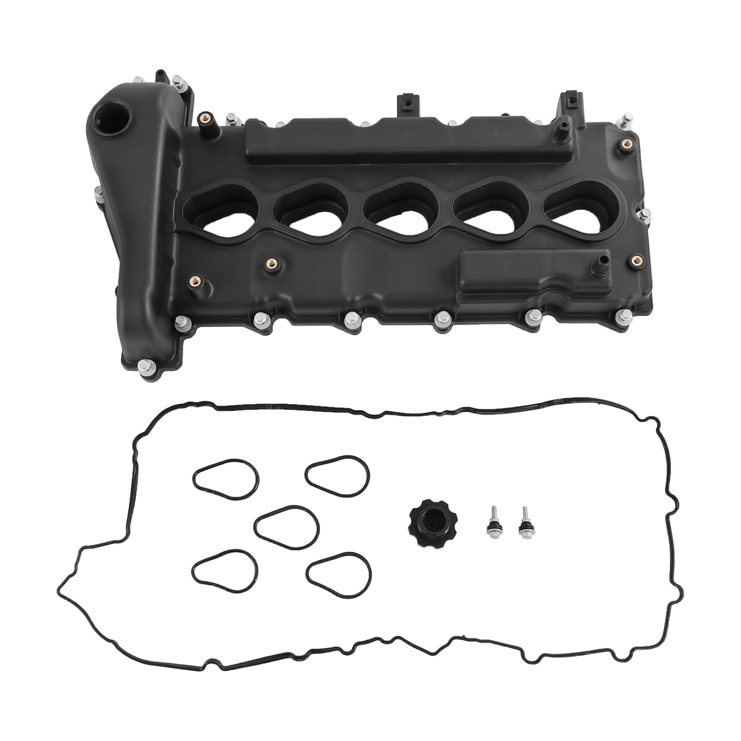 Valve Cover with Gasket Compatible with 2004-2006 Chevrolet GMC Hummer Isuzu 3.5L L5 DOHC Replaces# 12591996 VS50703R