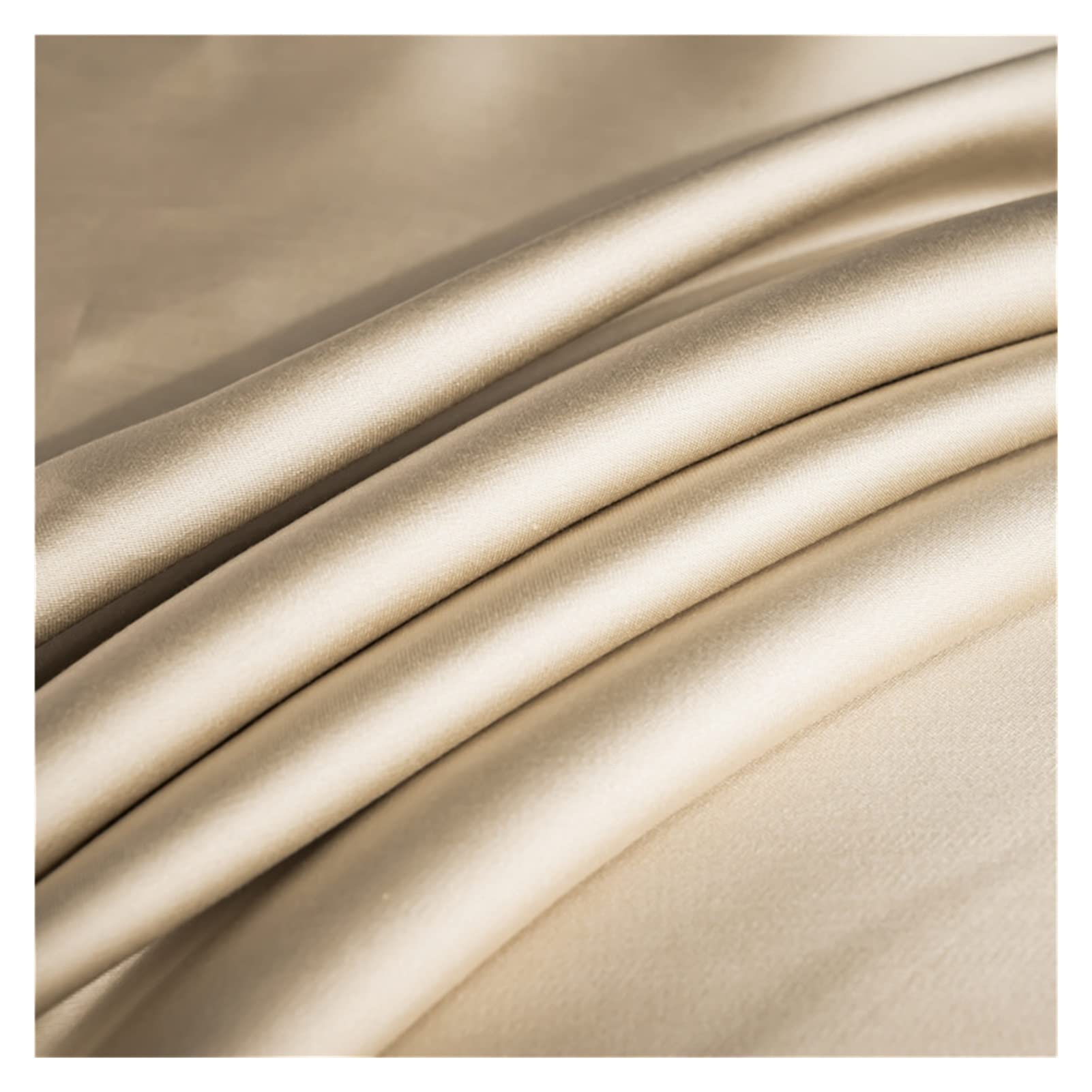 Ice Silk Bed Sheet, Silk Ice Flat Sheet Multicolor Multiple Sizes(Shallow Khaki,160x230cm)