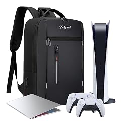 Game Backpack Compatible with PlayStation 5 Console Protective Carrying Case for PS5 Travel Storage Bag with USB Port