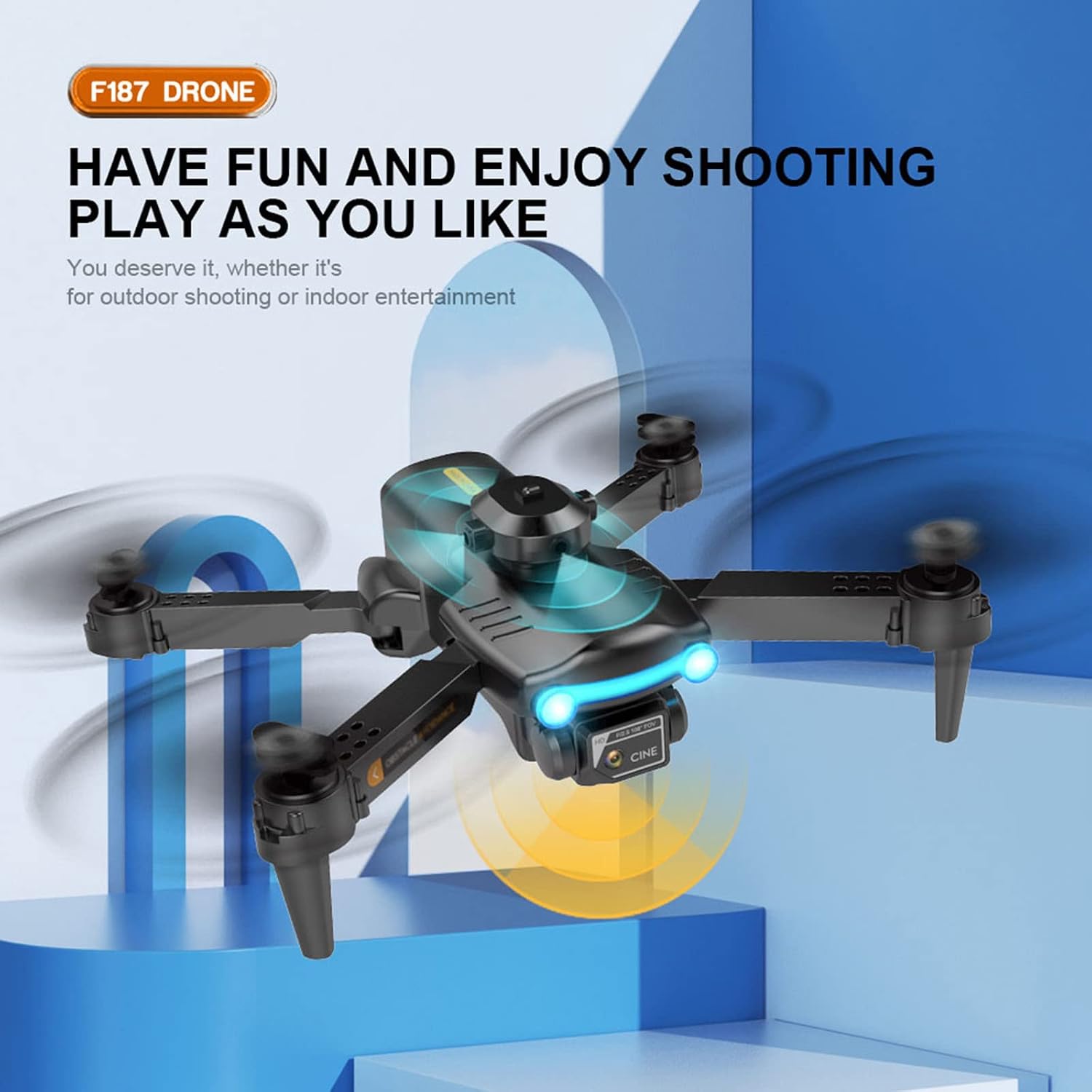 Qiopertar Drone plegable con doble cámara WiFi 1080P para adultos y ...
