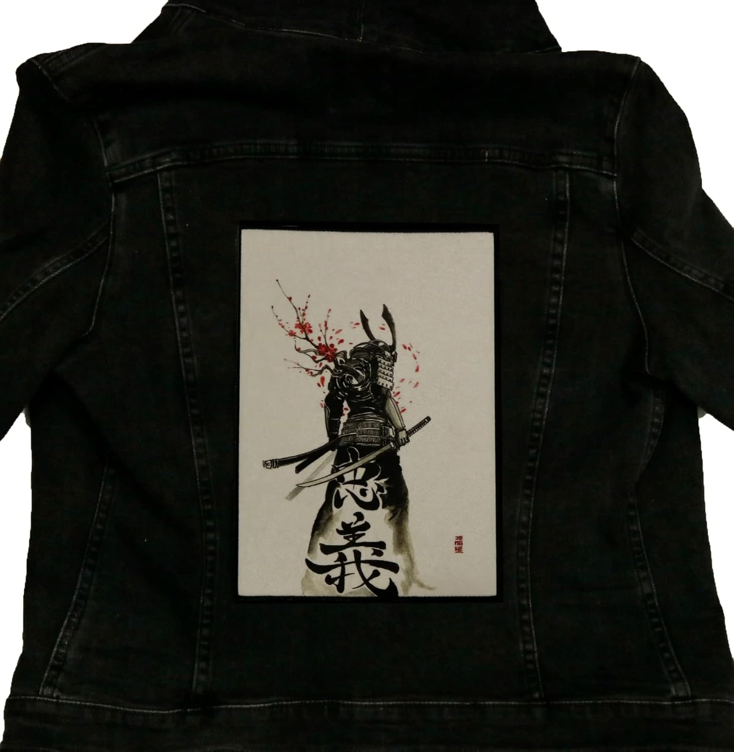 Japanese Bushi Samurai Cherry Blossoms Patch Warrior Spirit Embroidered Iron On Foto