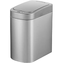 Ninestars DZT-7-2BK Bathroom Sensor Trash Can Stainless Steel 7L Auto Open Close Waterproof Black