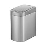 DZT-7-2SL Bathroom Sensor Trash Can Stainless Steel 7L Auto Open and Close Waterproof Silver