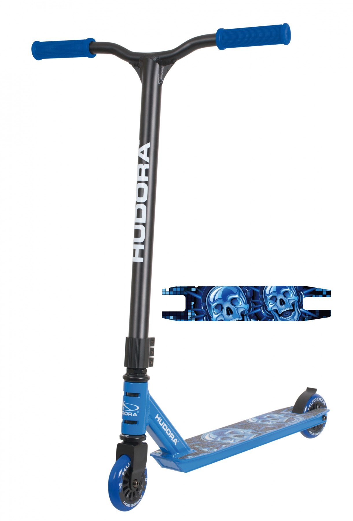 Hudora 14025 - Stunt Scooter XQ-12 - Fijo - azul y negro