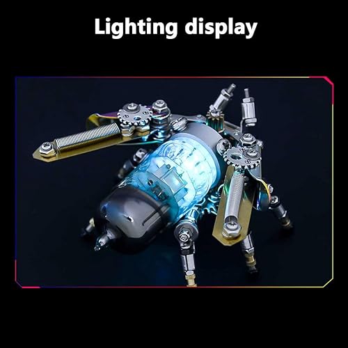 Miniatura 7 de Newcomer Rompecabezas de metal 3D para adultos, luciérnaga mecánica 3D DIY, modelo de montaje de metal de insectos, decoración de piezas coloridas