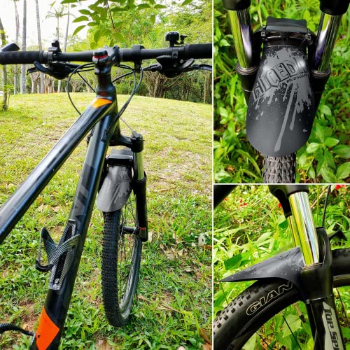 NICEDACK Bike Fender, Adjustable MTB Mud Guard, Front and Rear Compatible Mudguards, Fits 650B 20" 26" 27.5" 29 inch Fat Tire Bikes and All Disc Brake Bicycles (Matte Surface,Grey)