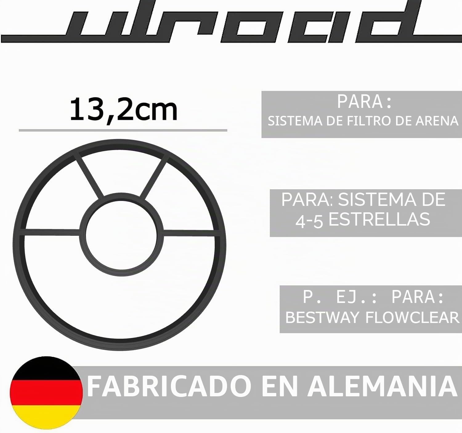 Junta de estrella de 13,2 cm, filtro para Bestway FlowClear 2006l/h, bomba de piscina, 4-5 estrellas, válvula de filtro