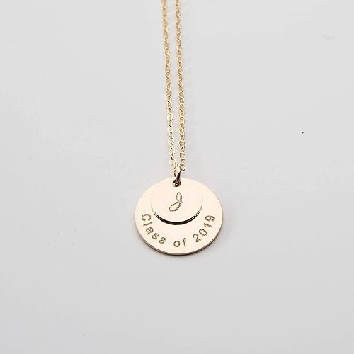 Miniatura 9 de Custom Graduation Necklace, Personalized Graduation Gift, Class of 2023, Initial, Year, Elementary Middle High College Granduate School, Jewelry,