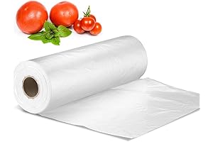 12 Inch by 16 Inch Clear Plastic Produce Bags on a Roll