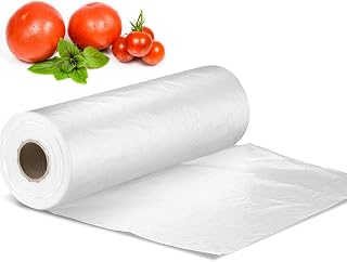 FungLam 12x16 Clear Plastic Produce Bags on Roll - 350 Food-Safe Bags for Bread, Fruits, Veggies & Trash