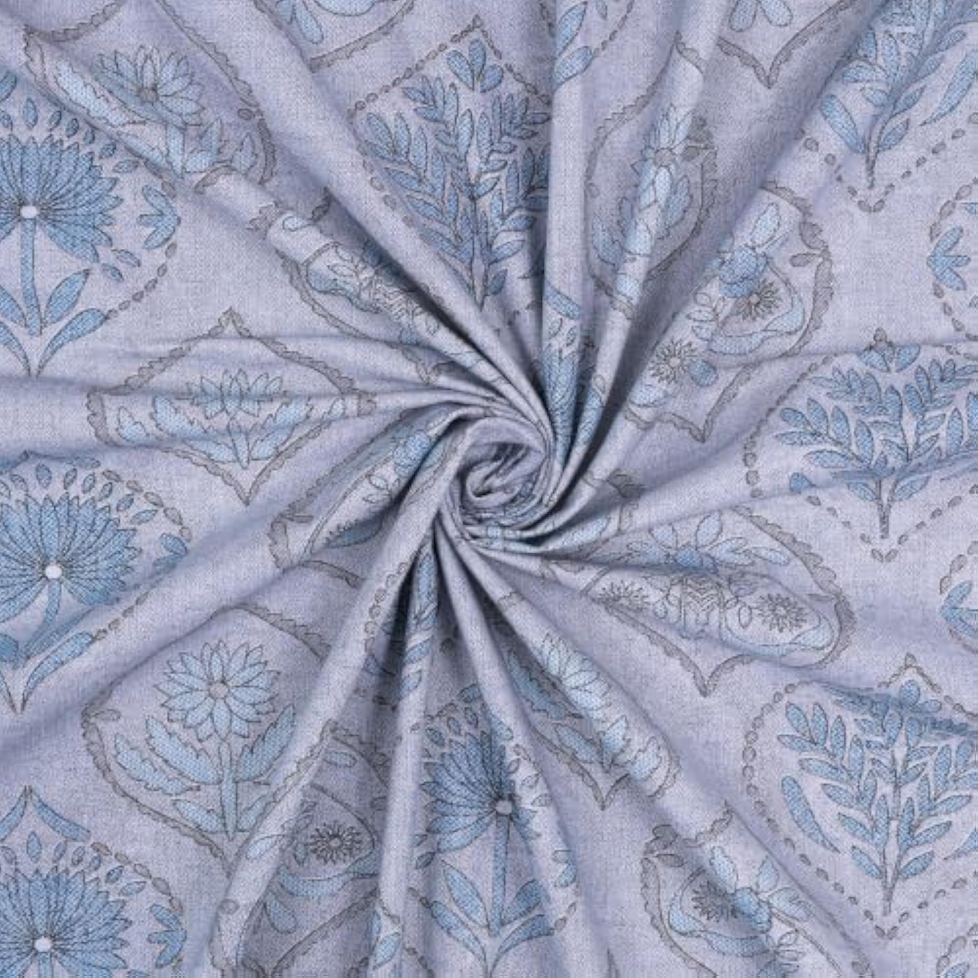 Reversible 220 TC Pure Cotton Bedsheet with 2 Pillow Covers, Grey