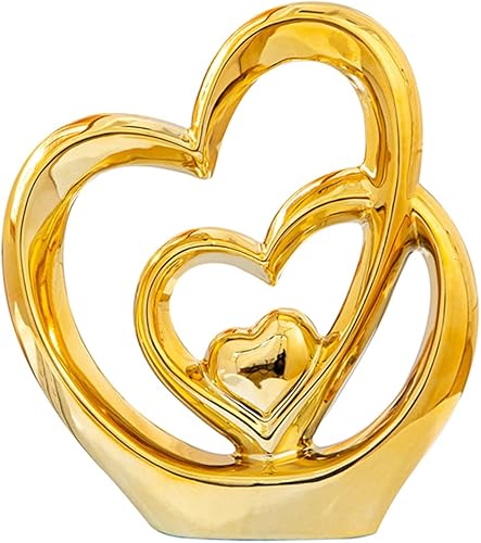 Anding Decoración para el hogar Estatua de arte moderno de oro escultura de porcelana regalo de Año Nuevo Oro decorativo Sala de estar Oficina