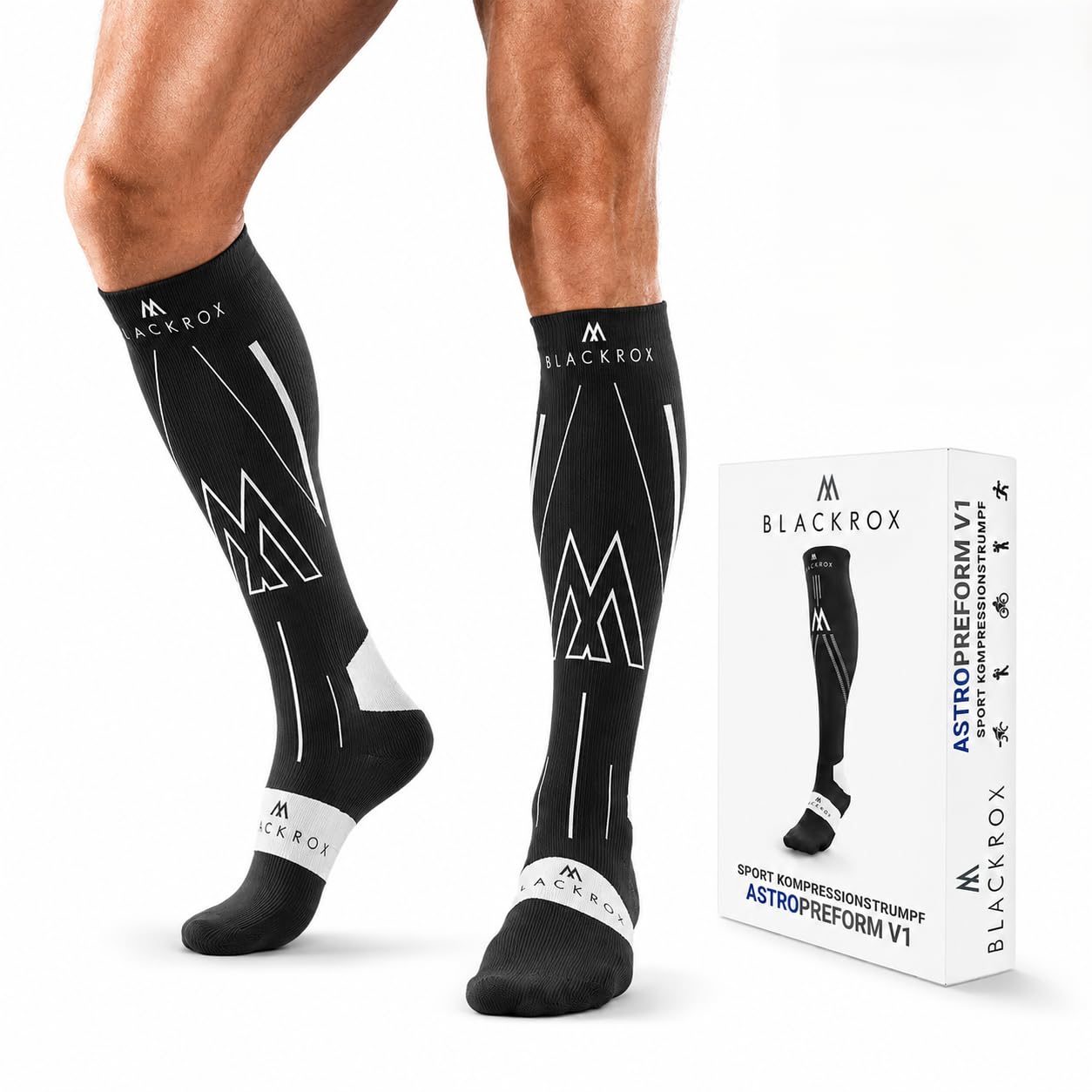 BLACKROX Calcetines de compresión deportivos, astropreforma, calcetines de compresión, calcetines de compresión deportivos, calcetines para correr, fútbol, mujeres, hombres