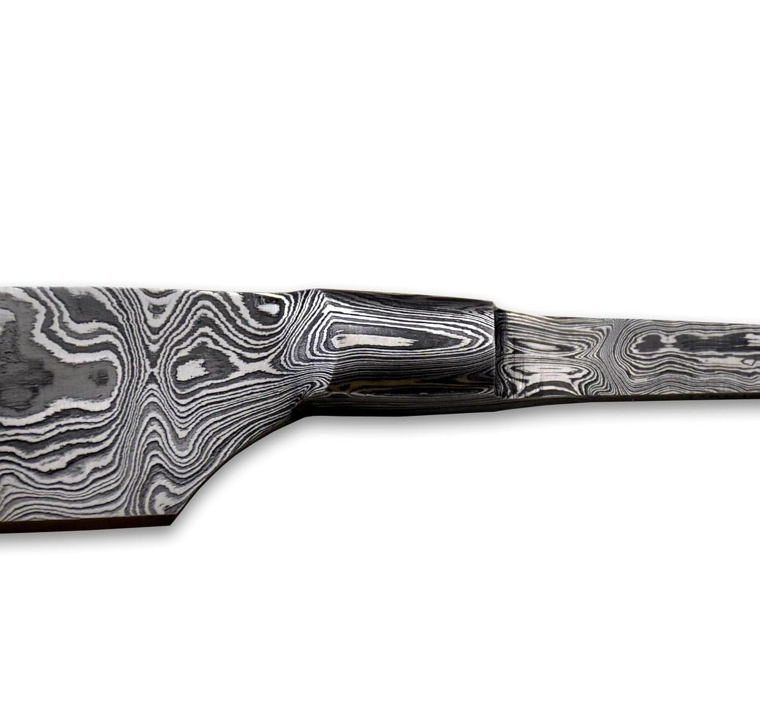 Custom Hand Forged Damascus Steel Blank Blade Chef Kitchen Knife, Forged Bolster, Woodworking Project Kit, Damascus Billet Bar Handmade Knife Making Supply (FBB-C) — Amazon image 6