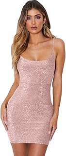 Women's Sexy Glitter Bandage Bodycon Wrap Dress Sleeveless Mini Club Party Dresses - Buy now