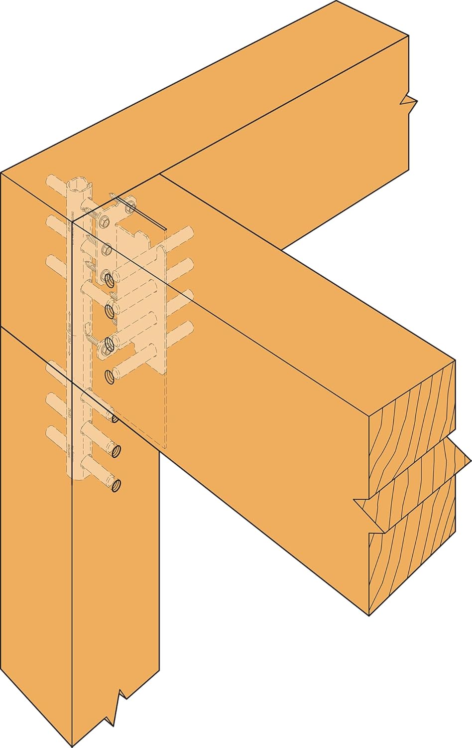 Simpson Strong-Tie CJT6ZS CJTZ 12-Gauge ZMAX Galvanized Concealed Joist Tie with (6) Short Pins